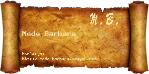 Mede Barbara névjegykártya